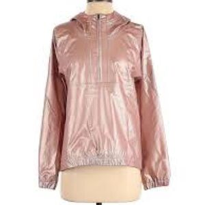 Calia By Carrie Underwood Rose Pink Metallic Windbreaker 1/2 Zip Jacket Medium M